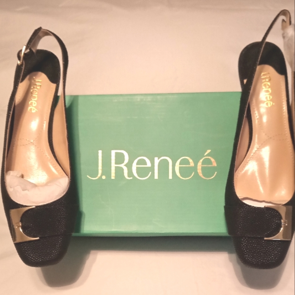 J.Renee Black Slingback Pump